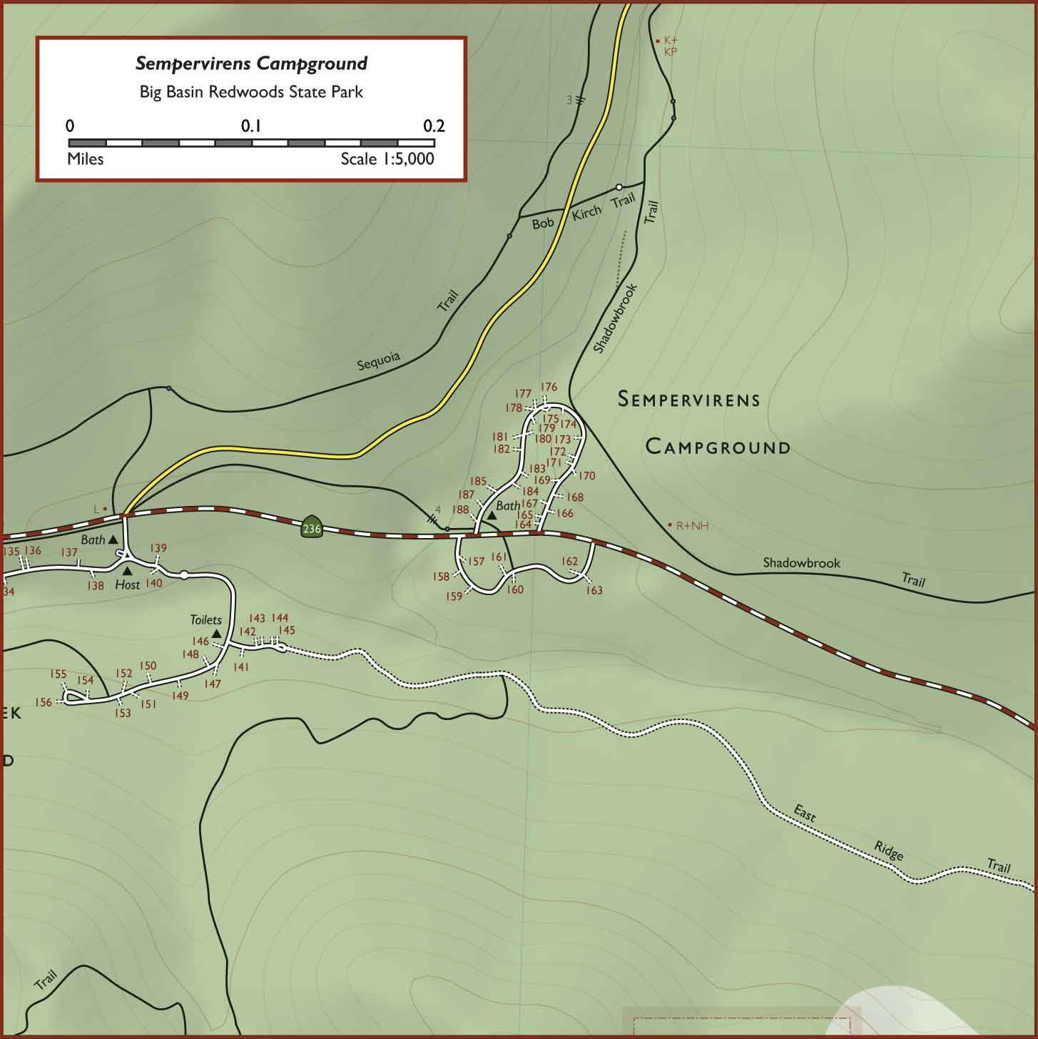 Big Basin Campground Map Sempervirens Campground