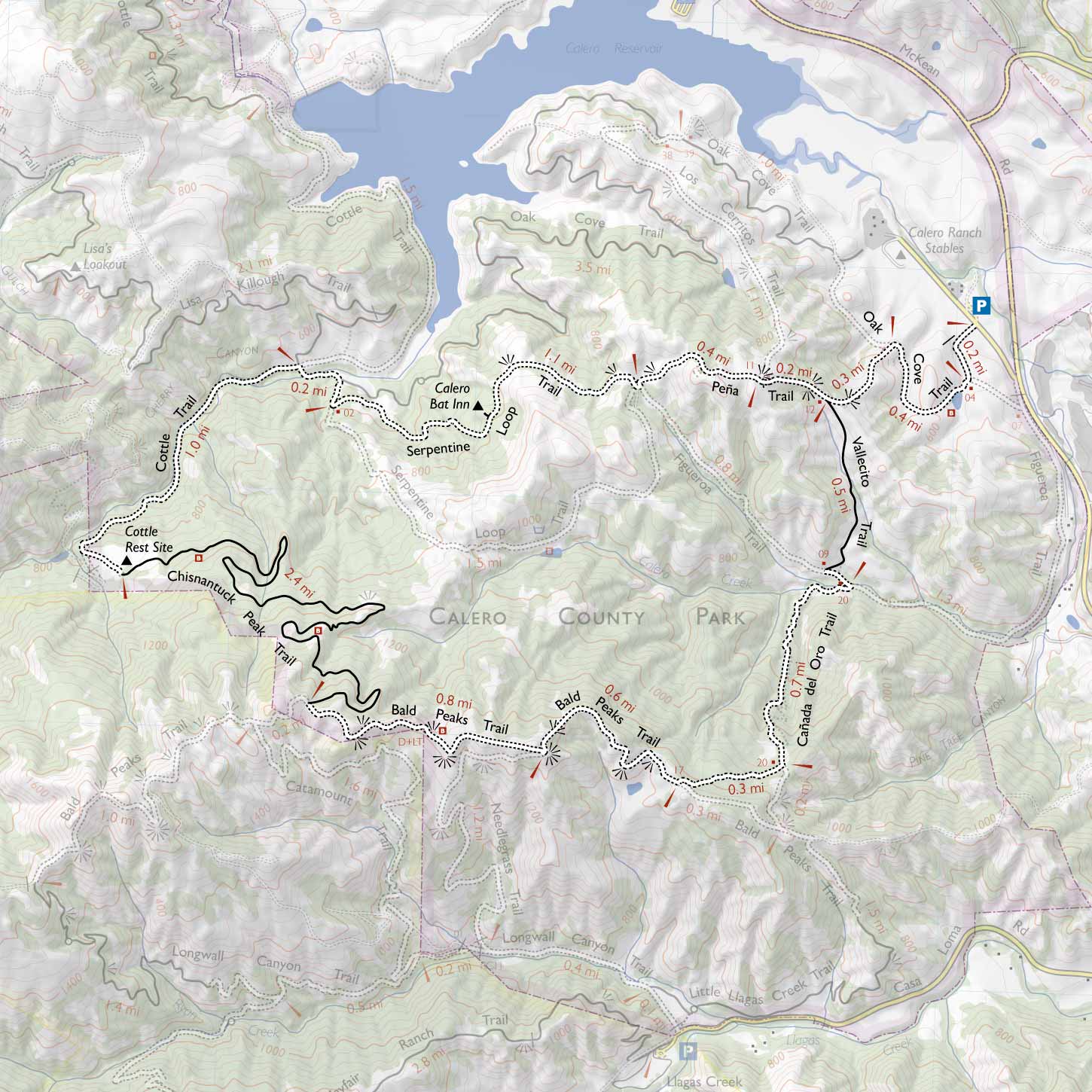 Calero County Park Map Calero County Park