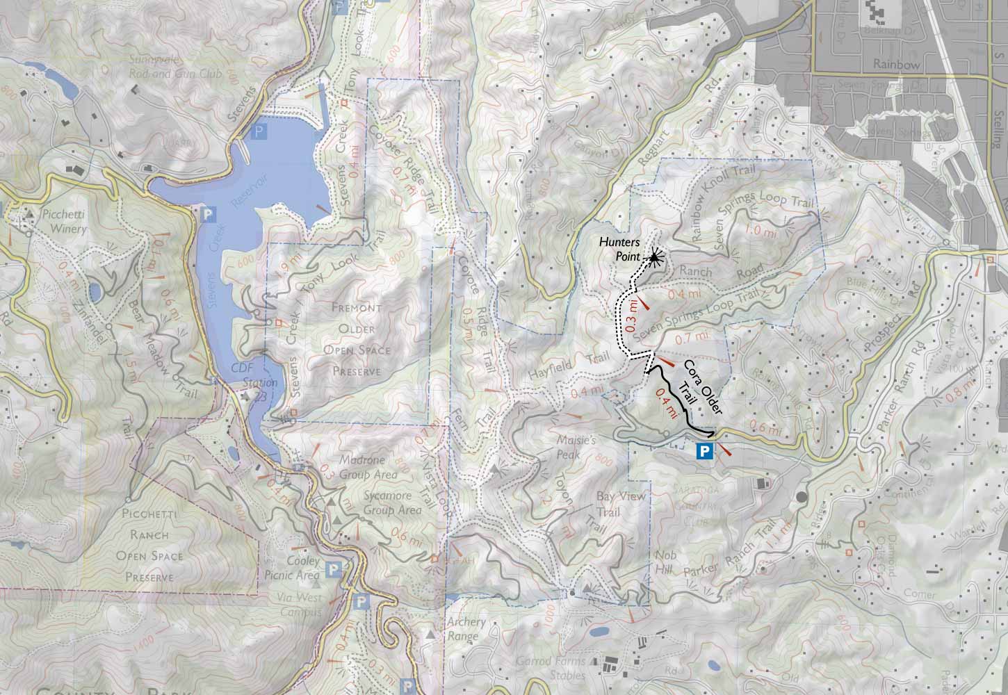 Fremont Older Preserve Trail Map Fremont Older County Park