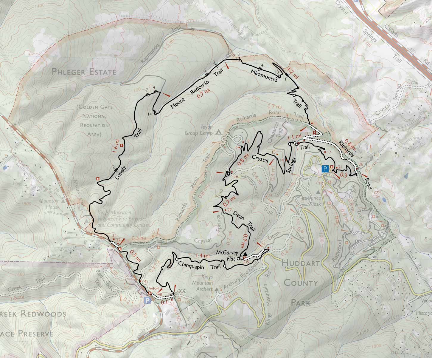 Huddart Park Map